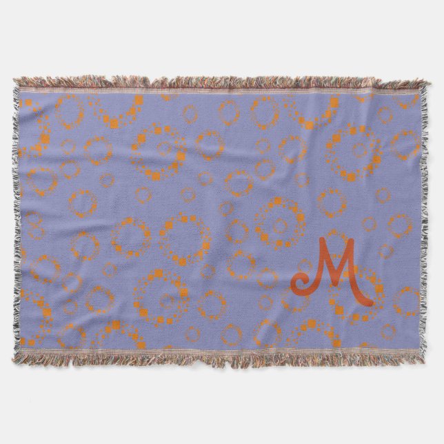 Manta círculo azul cinzento quadrado padrão quadrado pad (Frente)