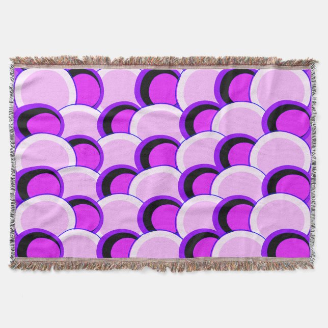 Manta Círculos Mod Rosa e Roxo (Frente)