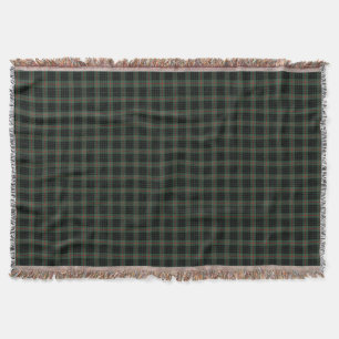 Manta Clã Tartan escocês verde escuro e preto de Gunn
