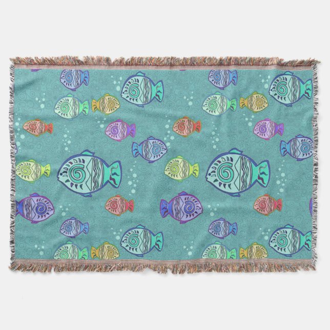 Manta Clip-Art Fish Pattern + suas ideias (Frente)