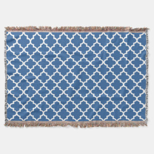 Manta Cobalt Bright Blue Marroquino Azulejo Trellis