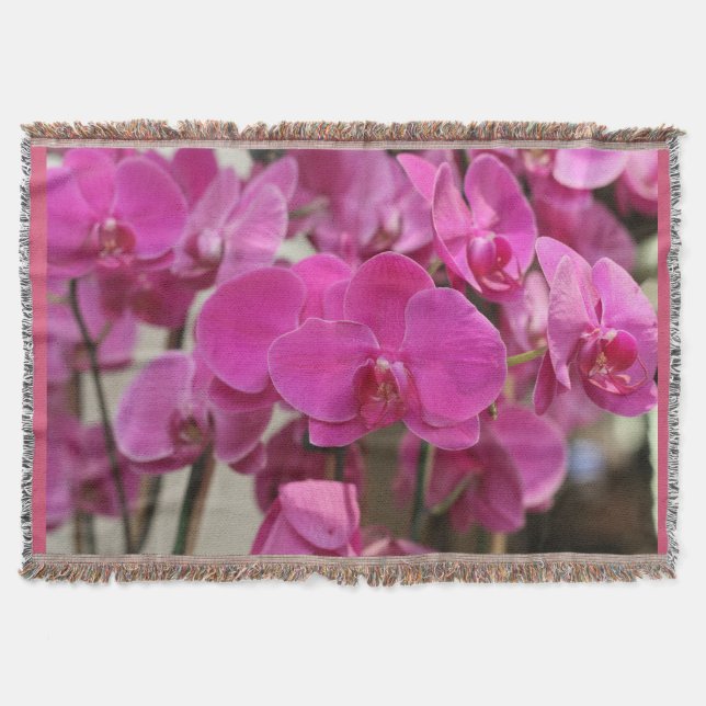 Manta Cobertura cor-de-rosa do lance das orquídeas (Frente)