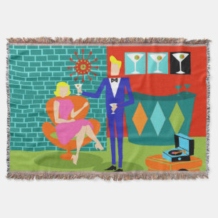 Manta Cobertura retro do lance do casal de Martini