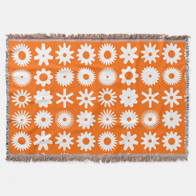 Manta Cogs - Branco sobre Laranja (Frente)