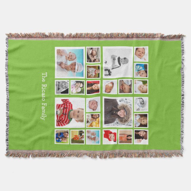 Manta Colagem de Fotos Personalizada DIY (Frente)
