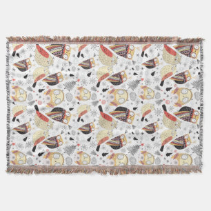 Manta Coruja engraçada da textura