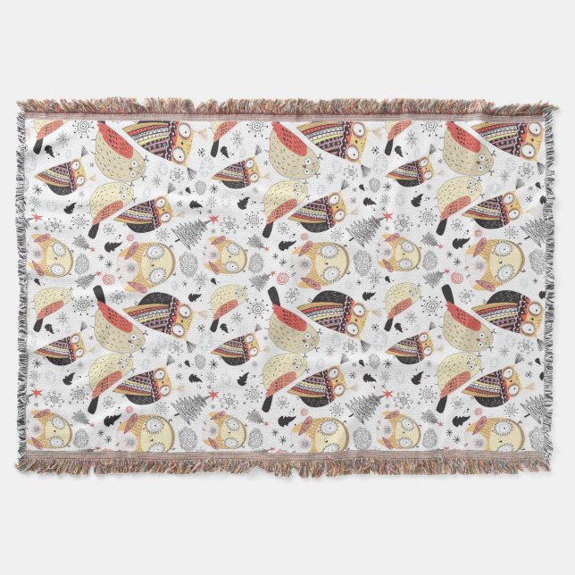 Manta Coruja engraçada da textura (Frente)