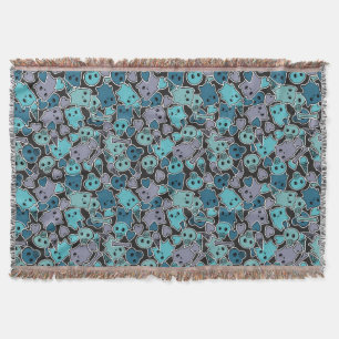 Manta Crânios, e corações no fundo preto 2