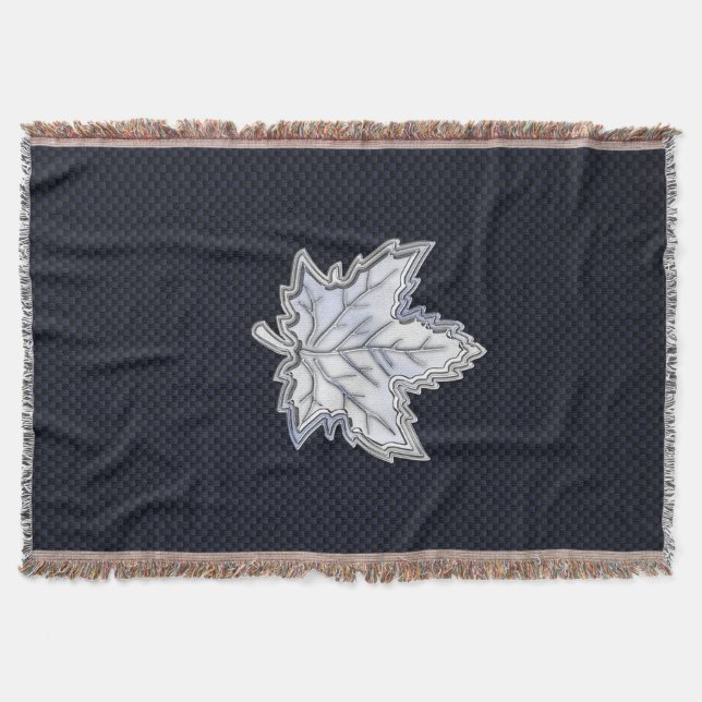 Manta Cromo como Folha de Maple em Impressão de Fibra de (Frente)