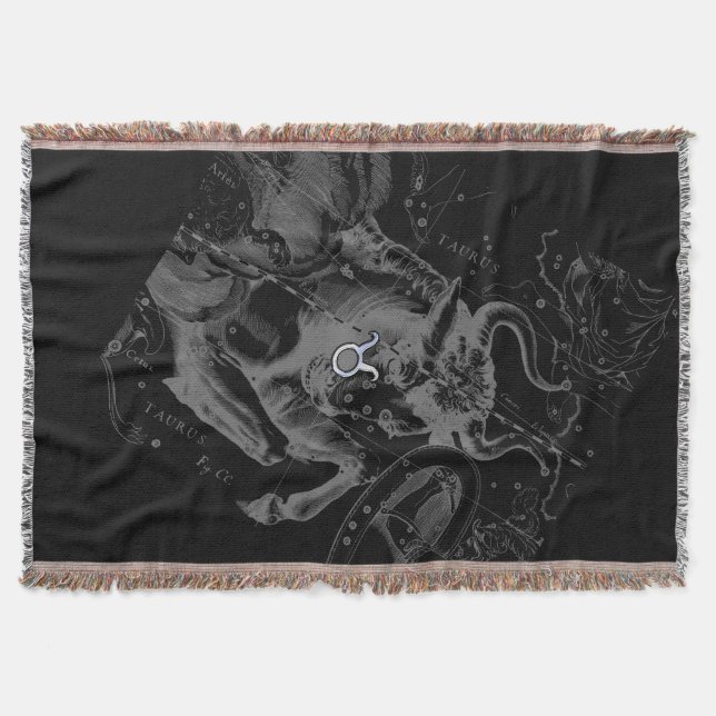 Manta Cromo como Taurus Zodiac Sinal em Hevelius Black (Frente)