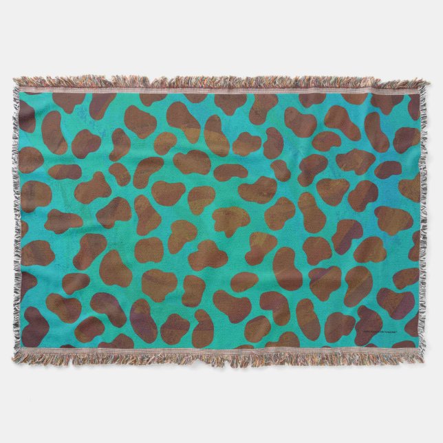 Manta Dalmaciano Brown e Teal Impressão (Frente)