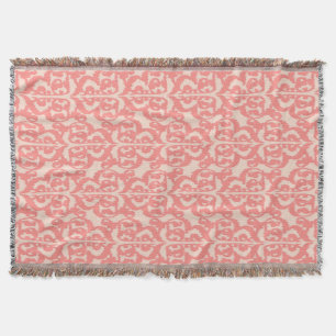 Manta Damasco do Moorish de Ikat - pêssego e rosa do