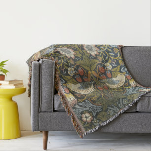 Manta de Tecido Charme de Casa Floral com Pássaros