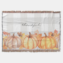 Manta Decoração de abóbora de queda, redação editável