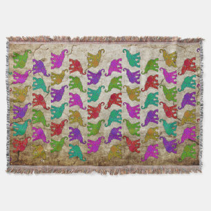 Manta Design de azulejo de padrões de caminhada de elefa