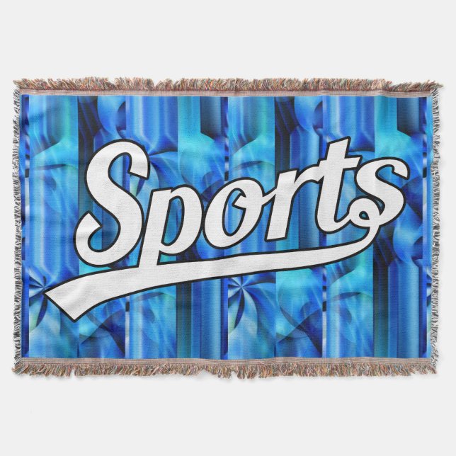 Manta Design de texto: ESPORTE branco + seu próprio text (Frente)