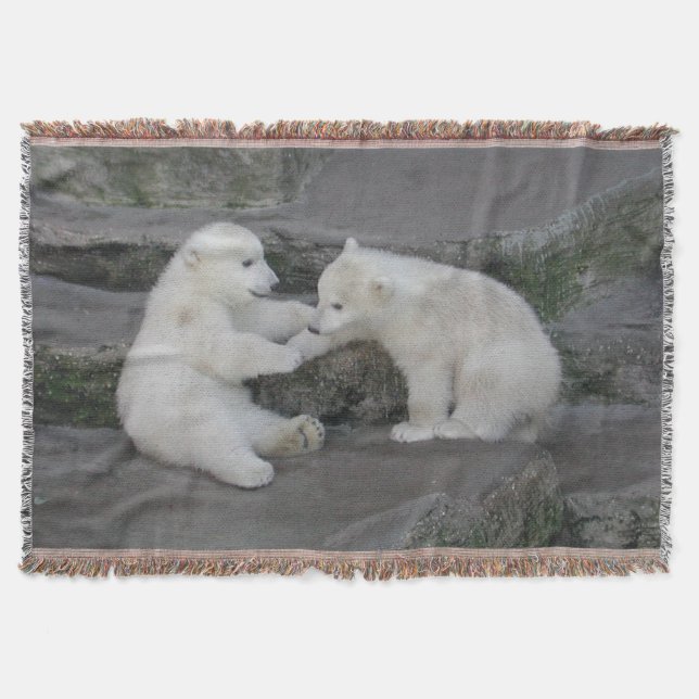 Manta Dois Cubos de Urso Polar (Frente)