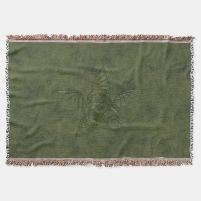Manta Dragon Star - Imagem Verde de Couro Emboscada (Frente)