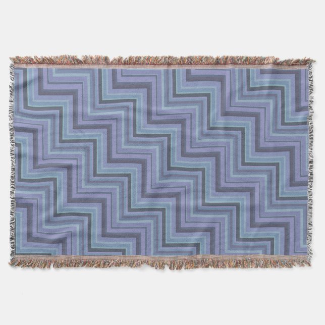 Manta Escada de stripes de cinza azul (Frente)