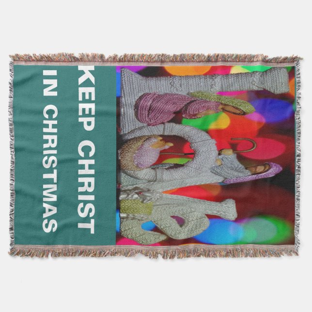 Manta Essência do Natal com Amor da Cena de Natividade (Frente)