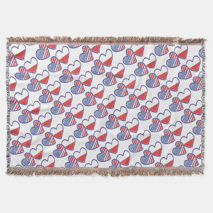 Manta Estados Unidos - Polônia Flag Hearts