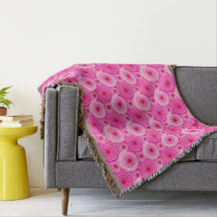Manta Estrelas e pineiras, fuchsia rosa e marrom