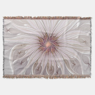 Manta Fantasia Floral, Flor Abstrata Moderna em Pastel