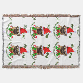 Manta Feliz de Natal Pug