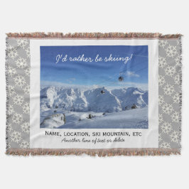 Manta Floco de neve feito sob encomenda da foto do esqui