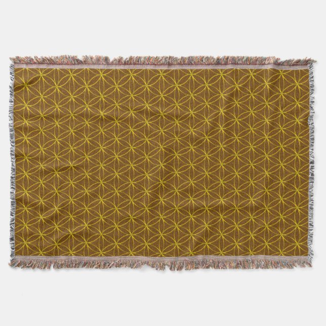 Manta Flor da Vida / Blume des Lebens - padrão dourado (Frente)