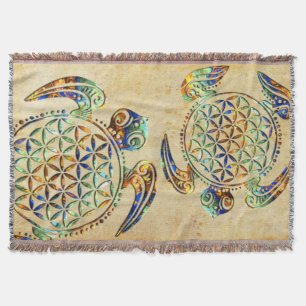 Manta Flor de DES Lebens da vida/Blume - tartaruga