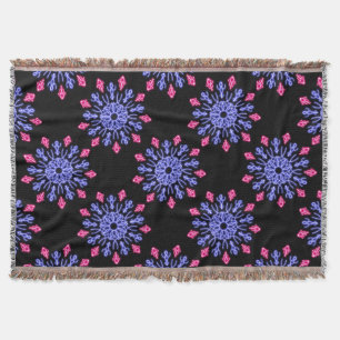 Manta Flor de néon azul e vermelho