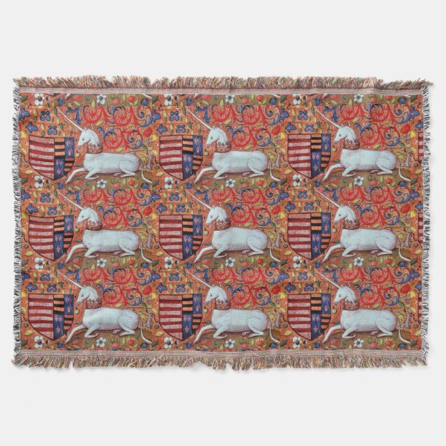 MANTA FLORES DE FANTASIA UNICORN E MEDIEVAL, MOTIFOS FLO (Frente)