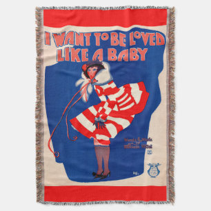 Manta Folha de 1920 Eu quero ser amado como um bebê