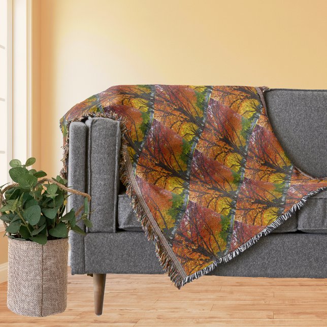 Manta Folhas de outono de Foto Amarelo e Laranja (Autumn Leaves of Yellow and Orange Throw Blanket)