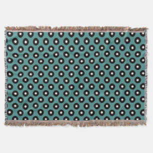 Manta Fundo Azul Bolinhas Preto/Branco (Alterável)