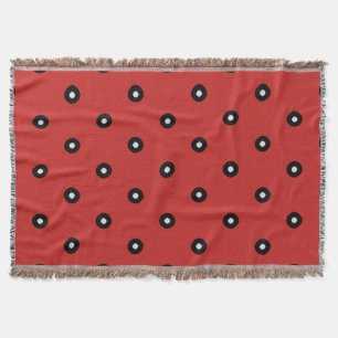Manta Fundo Vermelho Bolinhas Preto/Branco (Alterável)