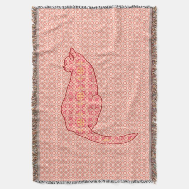 Manta Gato Japonês - Coral Orange Batik (Frente Vertical)