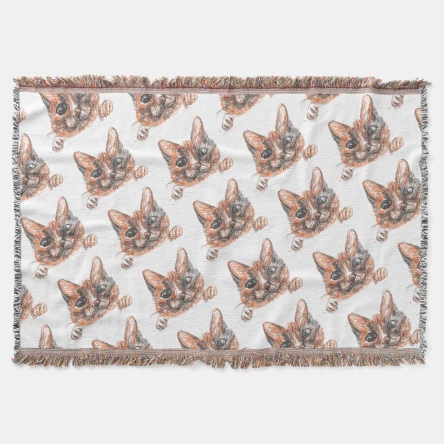 Manta Gato Super Doce Gato Rosto De Gato Lança Blanket (Frente)