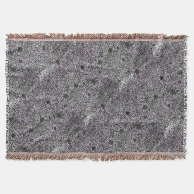 Manta Geologia Cinza Granite Rock com Detalhes Rosa (Frente)