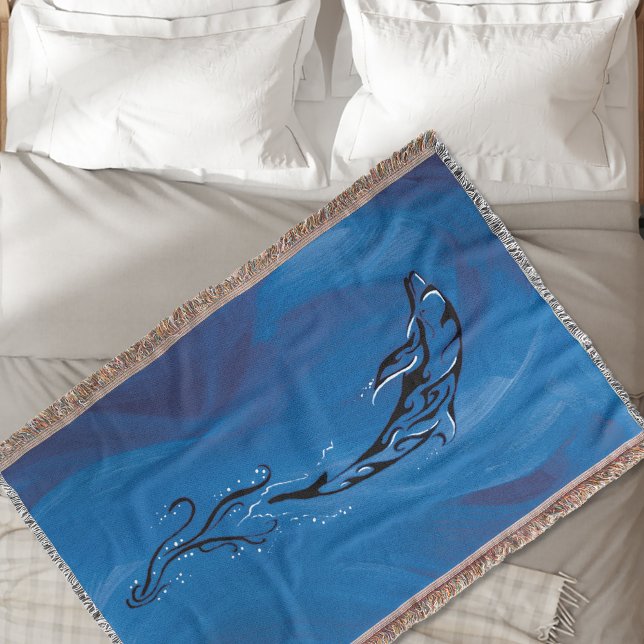 Manta Golfinho Tribal Azul (Criador carregado)