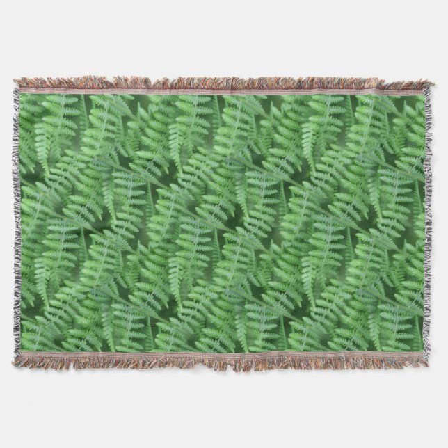 Manta Green Ferns Nature Art Pattern (Frente)