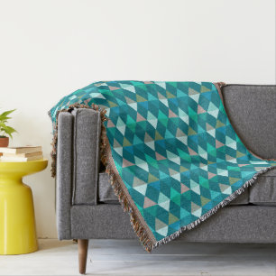 Manta Harlequin / diamante - Teal e Aqua