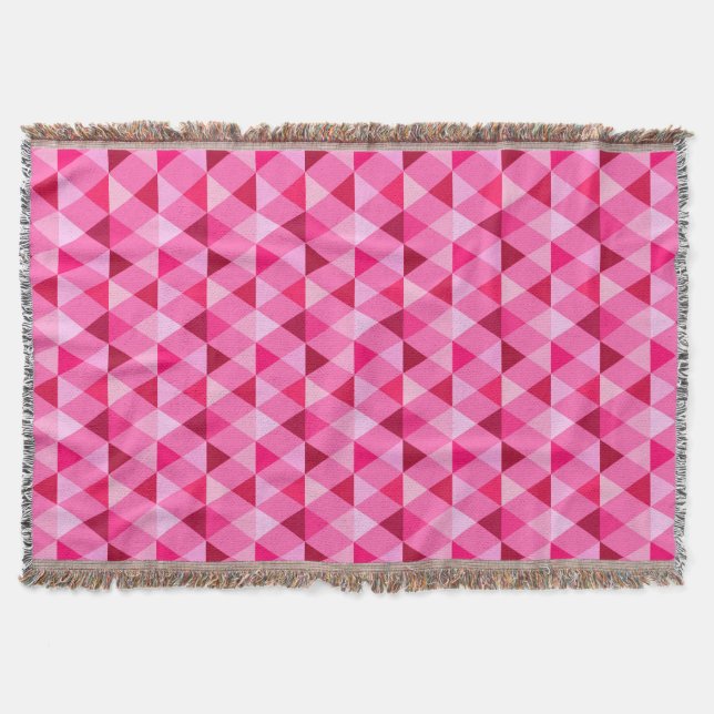 Manta Harlequin / padrão diamante - Rosa Rosa (Frente)