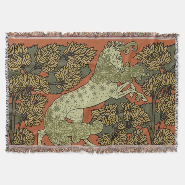 Manta Horse Medieval Arts Artesanatos Art Nouveau (Frente)