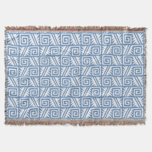 Manta Ikat Aztec Tribal - Sky Blue/White