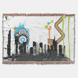 Manta Ilustração de uma arquitectura da cidade suja