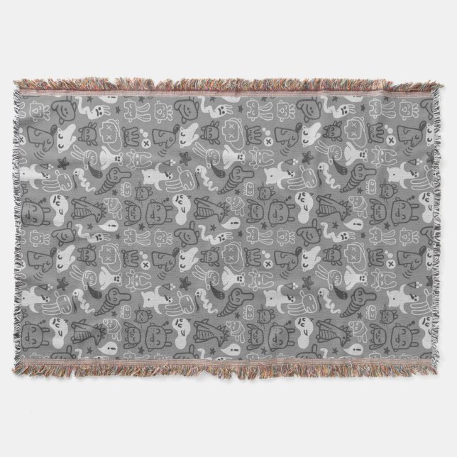 Manta ilustração do teste padrão dos doodles (Frente)