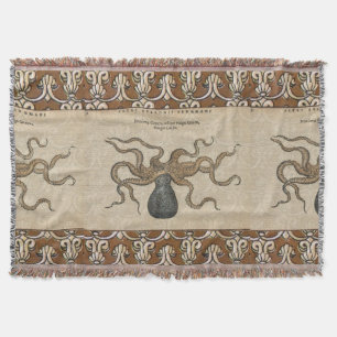 Manta Ilustração Octopus Kraken Vintage