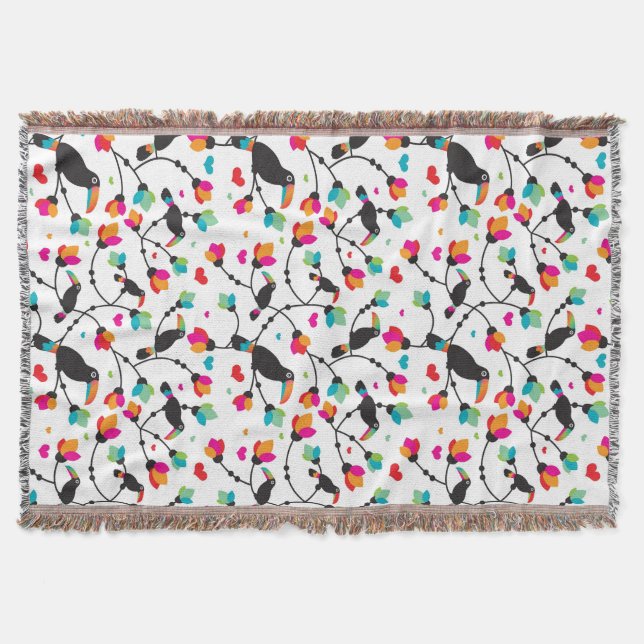 Manta ilustração tropical do pássaro toucan bonito (Frente)